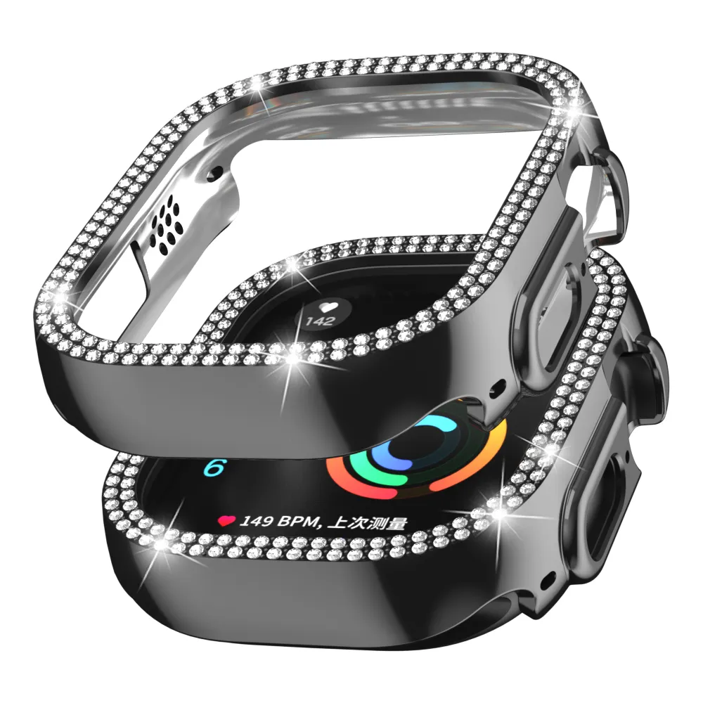 Desain Baru Casing Jam Tangan 2022 untuk Apple Watch Series 8 49Mm PC Mewah dengan Penutup Iwatch Pelindung Berlian Bling