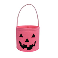 Panier de rangement en feutre pour bonbons d'Halloween, grande capacité, panier de rangement en forme de citrouille de dessin animé pour les fêtes