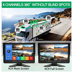 מערכת צג 10.1 אינץ' 1080P AHD עמידה למים לרכב/קרוואן/אוטובוס/משאית, מצלמת <span class=keywords><strong>CCTV</strong></span> עם 4 ערוצים, ראיית לילה, מקליט חניה לאחור - Product Image 5