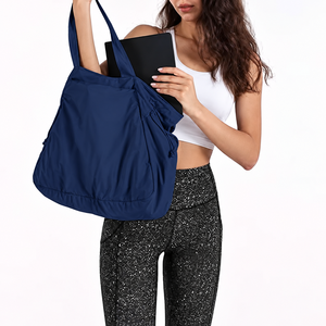 Sac à bandoulière en nylon léger pour femme de 18 L, sac fourre-tout, sac de shopping à cordon latéral pour l'entraînement, la plage et les voyages - Product Image 6