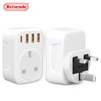 Reisende 12W Max EU Adaptador de viaje de alimentación internacional Enchufes y enchufes múltiples portátiles con 2 USB y 2 Tipo-C para EE. UU. UE DE REINO UNIDO AU