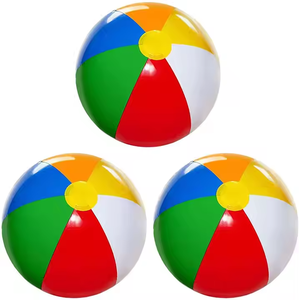 Aufblasbarer PVC Lustiger Strandball Regenbogenfarben Kinder-Strandspielzeug für Spiele mit Individuellem Logo - Product Image 1