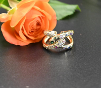 Bague Serpent en Laiton Incrustée de Zircon, Ajustable, Luxe, Usage Quotidien pour Hommes, pour les Fêtes et Événements, avec Pierre Naturelle, Style Unique