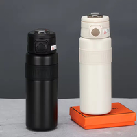 Gobelet isotherme double compartiment grande capacité 1000 ml, avec paille, pour sport et voyage, idéal pour l'extérieur et l'usage quotidien