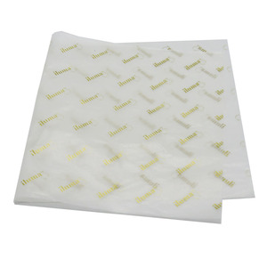 <span class=keywords><strong>Papel</strong></span> de seda de regalo con logotipo dorado impreso personalizado, <span class=keywords><strong>papel</strong></span> de cera de embalaje impermeable, venta al por mayor - Product Image 1