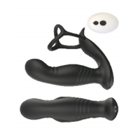 Masseur anal vibrant étanche avec télécommande sans fil, anneau double fin, verrouillage télescopique, pour exercices de prostate, à porter en extérieur
