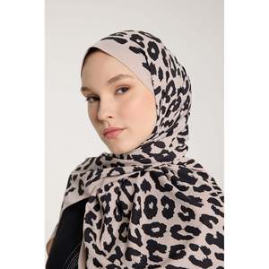 Pure Tone Black Leopard Print <b>Scarf</b>-Stone Part of Premium Hat <b>and</b> <b>Glove</b> <b>Sets</b> - Product Image 1