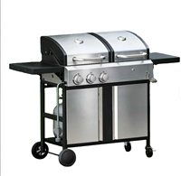 Barbecue à gaz moderne en acier inoxydable de qualité supérieure, avec table latérale, pour l'extérieur, directement de l'usine