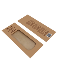 Emballage brun personnalisé Boîtes enveloppe cravate en soie avec fenêtre en PVC Châles Boîte en papier kraft