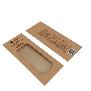 Custom Brown Packaging Silk Tie Necktie Envelope Boxes With PVC Window Shawls Kraft Paper Box