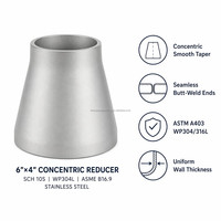 Reductor Concéntrico de Titanio Grado 2 para Tuberías de Hidrógeno (H2) de Energía Limpia, Soldadura a Tope, Sin Corrosión, ASME B16.9 ASTM B363