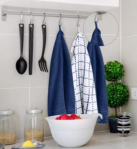 Ensemble de torchons de cuisine en coton pur rayé tissé, ultra doux et absorbants, serviettes de bar en lin - Product Image 4