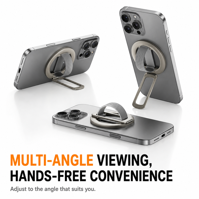 Mobile Phone Grips Mobile Stand Phone Grip Liquid Silicone Magnetic Finger Ring Rotating Alloy Vertical Bracket
