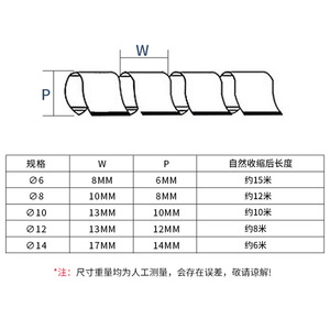 Conduit flexible en spirale Chkl, 6 mm, 8 mm, 10 mm, 12 mm, noir, blanc, en plastique, pour la protection des câbles - Product Image 3