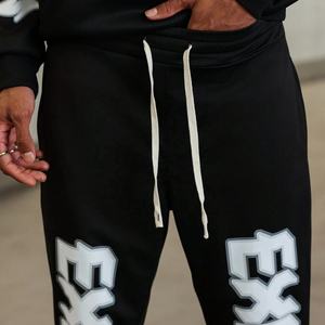 Conjunto Deportivo Informal de Otoño, 2 Piezas, Pantalones Deportivos Anchos Transpirables con Estampado Digital Personalizado para Hombre - Product Image 3