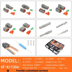 Deutsch Connector Kit mit Crimp werkzeug Buchse Stecker Kfz-Stanz kontakte für Auto-Steck verbinder Kabelst ecker
