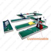 Kit d'accessoires de golf électrique miniature LED d'extérieur avec tapis en gazon, équipement de terrain de jeu d'extérieur, simulateur de golf mobile