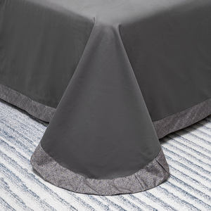 Ensemble de literie au design de luxe 100% coton 600tc brossé <span class=keywords><strong>4</strong></span> 6 pièces Double Queen King Super King Size avec fermeture éclair cachée <span class=keywords><strong>1</strong></span> drap plat - Product Image 2