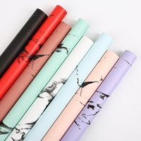 Papier d'emballage pour bouquet de fleurs en marbre couleur or double face de luxe, imperméable, pour emballage floral, emballage cadeau, fournitures pour fleuristes