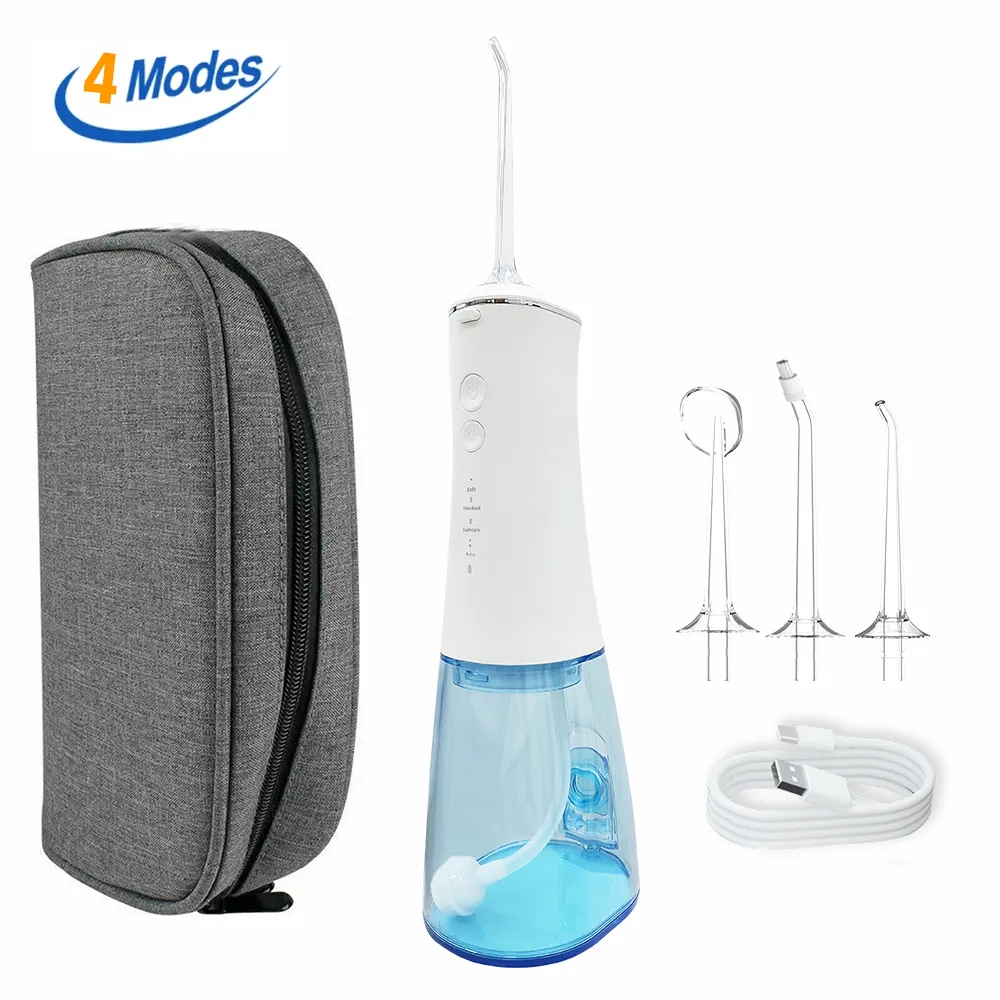 4 Modes Oral Water Irrigator Type C Rechargeable Dental Water Flosser 280ml Dental Teeth Cleaner Irrigator with travel Case