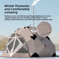 Tente sphérique télescopique avec grandes fenêtres en TPU, doublure en coton épaissi, tissu Oxford triple couche, imperméable 1 mm, hiver