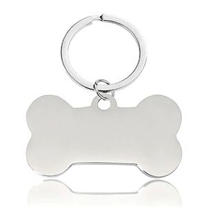 Pet ID Tag Dog Bone Keychain Mirror Polished Stainless Steel Collar Bone Tag Keyring DIY Jewelry Making Accessory Blank <b>Key</b> <b>Ring</b> - Product Image 3