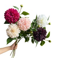 Dahlia artificielle en latex PPS, haute simulation, toucher réaliste, 66 cm, pour la décoration de jardin, de maison et de centre de table