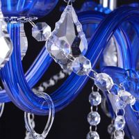 Lámpara de Araña de Cristal Luminosa Azul Grande de Estilo Europeo Moderno para Iluminación Interior de Sala de Estar, Dormitorio, Salón de Banquetes, Colgante Central