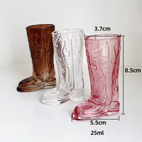 Verre à liqueur en forme de bottes de cowboy classique d'une capacité de 1 oz personnalisable verre à vin avec logo personnalisé pour les hôtels