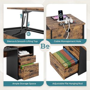 American-style wooden practical gaming <b>desk</b>, adjustable height, suitable for office, bedroom, and home use. - Product Image 4