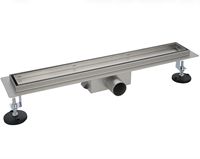 Vente en gros usine – Drain de sol linéaire en acier inoxydable 304 à sortie horizontale, encastré pour carrelage céramique, idéal pour salle de bain et douche