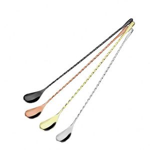 Custom Food Grade <b>Twisted</b> Stainless Steel Swizzle <b>Bar</b> Stirring Spoon - Product Image 1