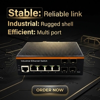 Switch industriel géré Gigabit de couche 3 à 8 ports, 4 ports fibre SFP + 4 ports Ethernet RJ45, double alimentation DC12-57V, -40~85°C ° C