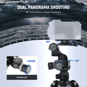 Treppiede <span class=keywords><strong>TH</strong></span> 15 in Lega di Alluminio a <span class=keywords><strong>3</strong></span> Vie con Testa a Ingranaggi, Piastra QR Arca Panoramica a 360°, Micro Regolazione per Smartphone - Product Image 5