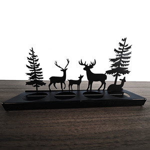 Gliway Forest Style Candle Holder Gift Cozy Light Home Decor Stable & Easy Setup Festival <b>Party</b> Atmosphere - Product Image 1