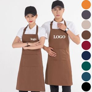 Delantal de Cocina Comercial Ecológico Blanco Personalizado con Mangas, Diseño Moderno, Algodón/Poliéster Natural para Adultos, Barbacoa, Horno - Product Image 1