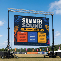Écran LED d'intérieur 4K étanche IP65 P2.6 P2.97 P3.91 7680Hz pour location, idéal pour les festivals de musique estivaux