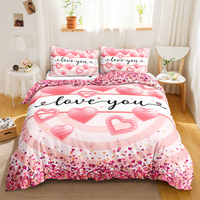 Parure de lit personnalisable avec nom imprimé, motif rose rouge amour mariage, 100% polyester, 400 fils/cm², literie écologique