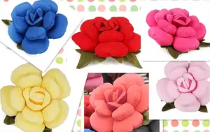 Wholesale Rose Pillow Cushion Valentine's Day Present OEM/ODM Stuffed Animal Toys Flower Shape Stuffed Pillow Present For Kids