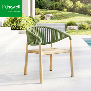 Set di Tavolo <span class=keywords><strong>e</strong></span> <span class=keywords><strong>Sedie</strong></span> <span class=keywords><strong>da</strong></span> <span class=keywords><strong>Giardino</strong></span> di Lusso Moderno in Alluminio <span class=keywords><strong>e</strong></span> Corda Intrecciata per Esterni, 4 Posti - Product Image 4