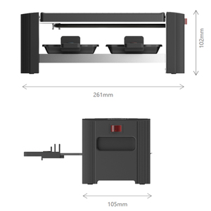 Grill électrique ANDONG pour 2 personnes avec plaque antiadhésive ou en pierre, planche mécanique en acier laminé à froid ou en ardoise - Product Image 6
