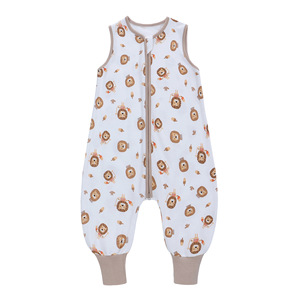 Sac de couchage 100% coton pour bébé <span class=keywords><strong>0</strong></span>-6 <span class=keywords><strong>mois</strong></span>, couverture portable douce pour nouveau-né avec fermeture éclair, emmaillotage léger avec jambes pour bébé - Product Image 3