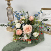Bouquet de fleurs artificielles en forme de boule, centre de table décoratif en fleurs blanches