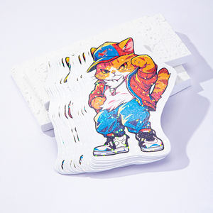 Autocollant en <span class=keywords><strong>film</strong></span> holographique à points, imperméable, durable, en vinyle, design créatif, logo de marque personnalisé, auto-adhésif, haute qualité, découpé à la forme - Product Image 4