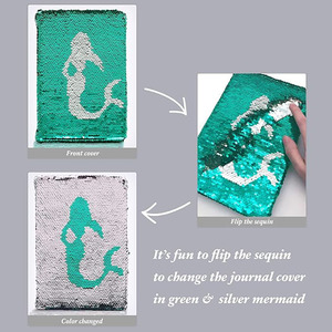 Logotipo personalizado niñas sirena A5 bordado <span class=keywords><strong>libro</strong></span> 80 hojas 160 páginas Color diario Bloc de notas 60 hojas cuaderno carpeta Bloc de notas - Product Image 6