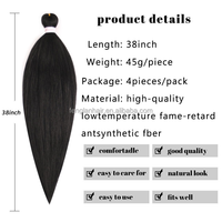 Rambut Kepang Sintetis Yaki Expression EZ Braid Pre-Stretched Serat Tahan Panas untuk Kepang Crochet Grosir Ekstensi Rambut