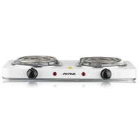 Cuisinière électrique AKANE 2000W à double brûleur, plaque chauffante pour la cuisine à domicile, cuisson rapide, design durable et facile à nettoyer
