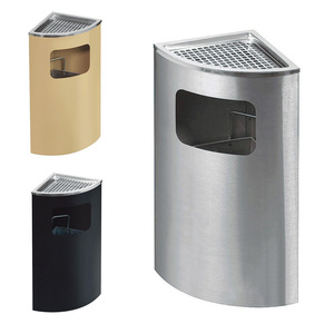 Stainless Steel <b>Square</b> Ashtray Fan Shaped Sanitation <b>Bin</b> For Elevator Entrance - Product Image 2