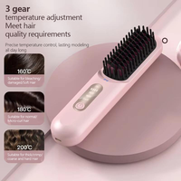 Brosse à cheveux multifonctionnelle MESKY, petite, sans fil, rechargeable par USB, avec batterie
