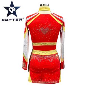 Conception OEM, imprimé numérique, uniformes de <span class=keywords><strong>cheerleading</strong></span> marron personnalisés pour femmes - Product Image 4